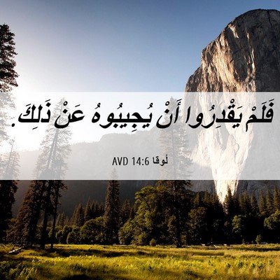 Picture 06 - لُوقا 14:6 AVD - فَلَمْ يَقْدِرُوا أَنْ - Bible Verse Picture