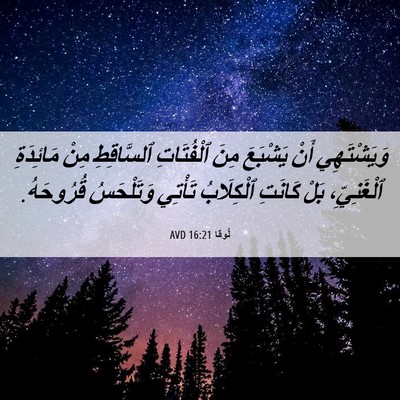 Picture 06 - لُوقا 16:21 AVD - وَيَشْتَهِي أَنْ يَشْبَعَ - Bible Verse Picture