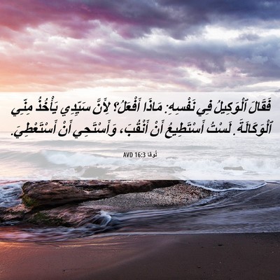 Picture 06 - لُوقا 16:3 AVD - فَقَالَ ٱلْوَكِيلُ فِي - Bible Verse Picture