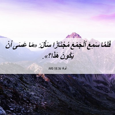 Picture 06 - لُوقا 18:36 AVD - فَلَمَّا سَمِعَ ٱلْجَمْعَ - Bible Verse Picture