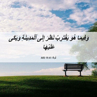 Picture 06 - لُوقا 19:41 AVD - وَفِيمَا هُوَ يَقْتَرِبُ - Bible Verse Picture