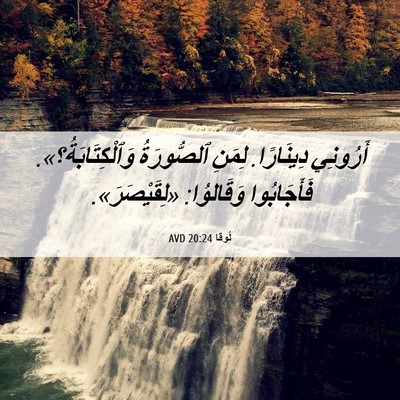 Picture 06 - لُوقا 20:24 AVD - أَرُونِي دِينَارًا. لِمَنِ - Bible Verse Picture