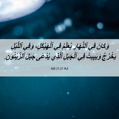 Picture 06 - لُوقا 21:37 AVD - وَكَانَ فِي ٱلنَّهَارِ - Bible Verse Picture