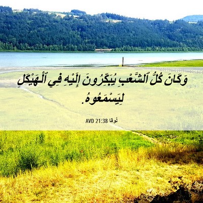Picture 06 - لُوقا 21:38 AVD - وَكَانَ كُلُّ ٱلشَّعْبِ - Bible Verse Picture
