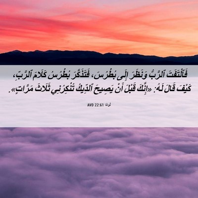 Picture 06 - لُوقا 22:61 AVD - فَٱلْتَفَتَ ٱلرَّبُّ - Bible Verse Picture