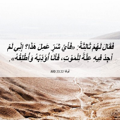 Picture 06 - لُوقا 23:22 AVD - فَقَالَ لَهُمْ ثَالِثَةً: - Bible Verse Picture