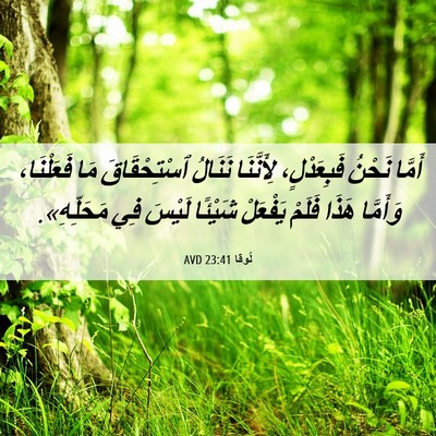 Picture 06 - لُوقا 23:41 AVD - أَمَّا نَحْنُ فَبِعَدْلٍ، - Bible Verse Picture