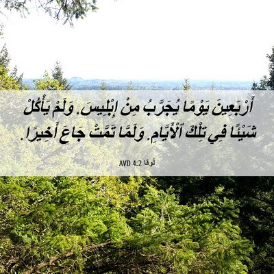 Picture 06 - لُوقا 4:2 AVD - أَرْبَعِينَ يَوْمًا - Bible Verse Picture