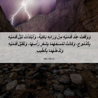 Picture 06 - لُوقا 7:38 AVD - وَوَقَفَتْ عِنْدَ - Bible Verse Picture