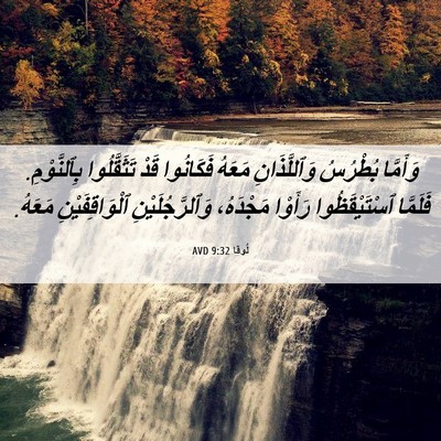 Picture 06 - لُوقا 9:32 AVD - وَأَمَّا بُطْرُسُ - Bible Verse Picture