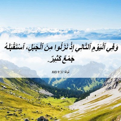 Picture 06 - لُوقا 9:37 AVD - وَفِي ٱلْيَوْمِ ٱلتَّالِي - Bible Verse Picture