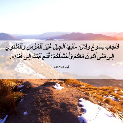 Picture 06 - لُوقا 9:41 AVD - فَأَجَابَ يَسُوعُ وَقَالَ: - Bible Verse Picture