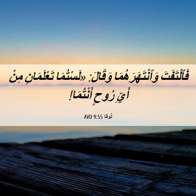 Picture 06 - لُوقا 9:55 AVD - فَٱلْتَفَتَ - Bible Verse Picture