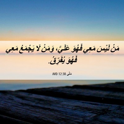 Picture 06 - مَتَّى 12:30 AVD - مَنْ لَيْسَ مَعِي فَهُوَ - Bible Verse Picture