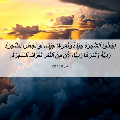 Picture 06 - مَتَّى 12:33 AVD - اِجْعَلُوا ٱلشَّجَرَةَ - Bible Verse Picture