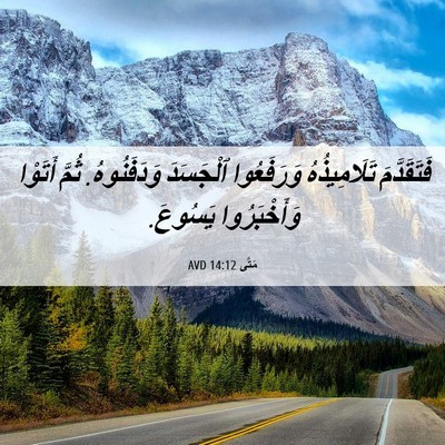 Picture 06 - مَتَّى 14:12 AVD - فَتَقَدَّمَ تَلَامِيذُهُ - Bible Verse Picture