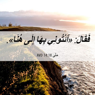 Picture 06 - مَتَّى 14:18 AVD - فَقَالَ: «ٱئْتُونِي بِهَا - Bible Verse Picture