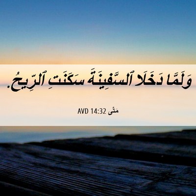 Picture 06 - مَتَّى 14:32 AVD - وَلَمَّا دَخَلَا - Bible Verse Picture
