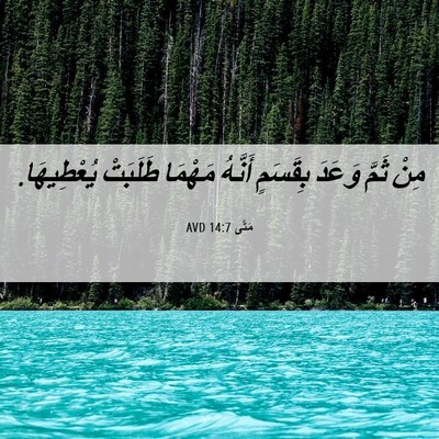Picture 06 - مَتَّى 14:7 AVD - مِنْ ثَمَّ وَعَدَ بِقَسَمٍ - Bible Verse Picture
