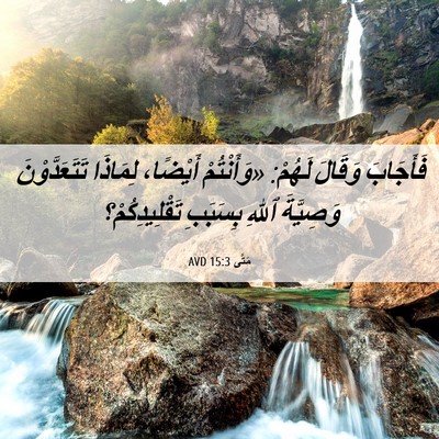 Picture 06 - مَتَّى 15:3 AVD - فَأَجَابَ وَقَالَ لَهُمْ: - Bible Verse Picture