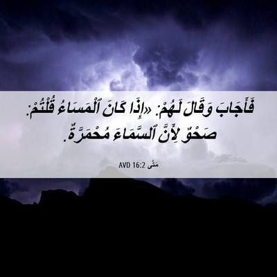 Picture 06 - مَتَّى 16:2 AVD - فَأَجَابَ وَقَالَ لَهُمْ: - Bible Verse Picture