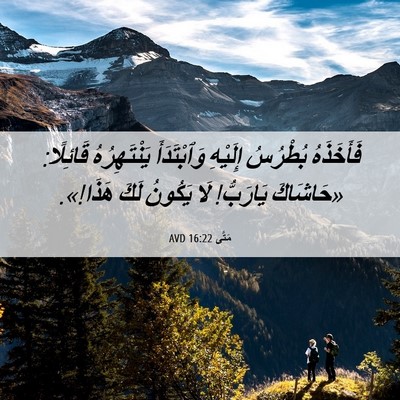 Picture 06 - مَتَّى 16:22 AVD - فَأَخَذَهُ بُطْرُسُ - Bible Verse Picture