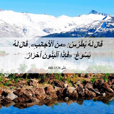 Picture 06 - مَتَّى 17:26 AVD - قَالَ لَهُ بُطْرُسُ: «مِنَ - Bible Verse Picture