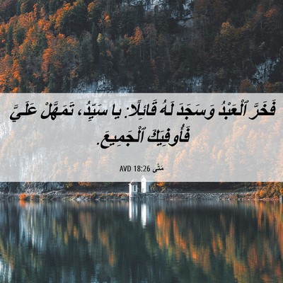 Picture 06 - مَتَّى 18:26 AVD - فَخَرَّ ٱلْعَبْدُ - Bible Verse Picture