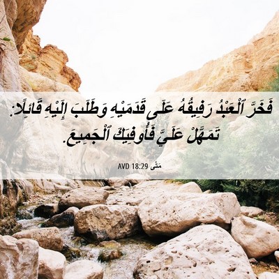 Picture 06 - مَتَّى 18:29 AVD - فَخَرَّ ٱلْعَبْدُ - Bible Verse Picture