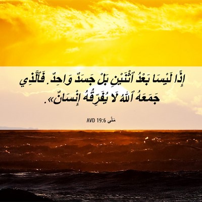 Picture 06 - مَتَّى 19:6 AVD - إِذًا لَيْسَا بَعْدُ - Bible Verse Picture
