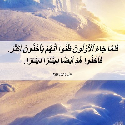 Picture 06 - مَتَّى 20:10 AVD - فَلَمَّا جَاءَ - Bible Verse Picture