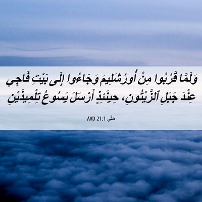 Picture 06 - مَتَّى 21:1 AVD - وَلَمَّا قَرُبُوا مِنْ - Bible Verse Picture