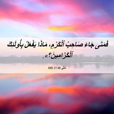 Picture 06 - مَتَّى 21:40 AVD - فَمَتَى جَاءَ صَاحِبُ - Bible Verse Picture
