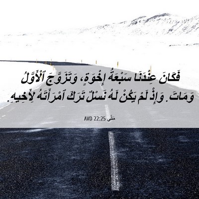 Picture 06 - مَتَّى 22:25 AVD - فَكَانَ عِنْدَنَا - Bible Verse Picture