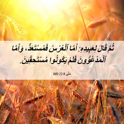 Picture 06 - مَتَّى 22:8 AVD - ثُمَّ قَالَ لِعَبِيدِهِ: - Bible Verse Picture
