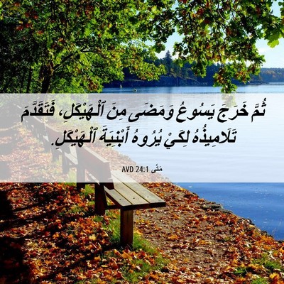 Picture 06 - مَتَّى 24:1 AVD - ثُمَّ خَرَجَ يَسُوعُ - Bible Verse Picture