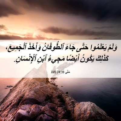 Picture 06 - مَتَّى 24:39 AVD - وَلَمْ يَعْلَمُوا حَتَّى - Bible Verse Picture