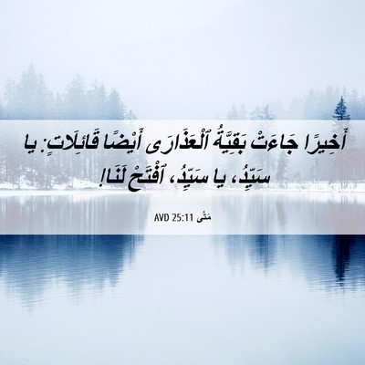Picture 06 - مَتَّى 25:11 AVD - أَخِيرًا جَاءَتْ - Bible Verse Picture
