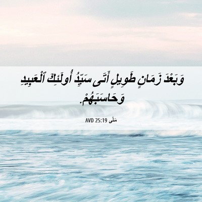 Picture 06 - مَتَّى 25:19 AVD - وَبَعْدَ زَمَانٍ طَوِيلٍ - Bible Verse Picture
