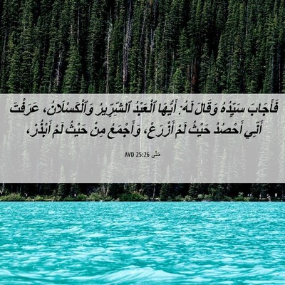 Picture 06 - مَتَّى 25:26 AVD - فَأَجَابَ سَيِّدُهُ - Bible Verse Picture