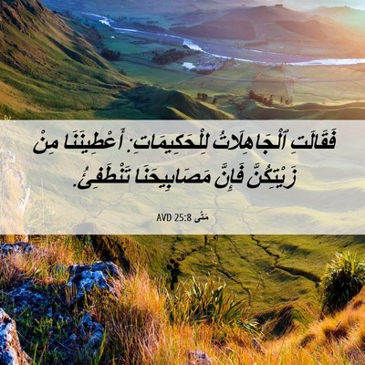 Picture 06 - مَتَّى 25:8 AVD - فَقَالَتِ ٱلْجَاهِلَاتُ - Bible Verse Picture
