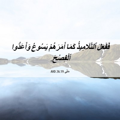 Picture 06 - مَتَّى 26:19 AVD - فَفَعَلَ ٱلتَّلَامِيذُ - Bible Verse Picture