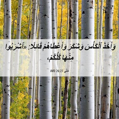 Picture 06 - مَتَّى 26:27 AVD - وَأَخَذَ ٱلْكَأْسَ - Bible Verse Picture