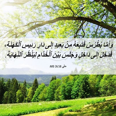 Picture 06 - مَتَّى 26:58 AVD - وَأَمَّا بُطْرُسُ - Bible Verse Picture