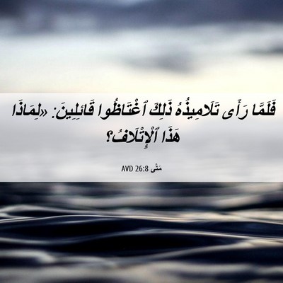 Picture 06 - مَتَّى 26:8 AVD - فَلَمَّا رَأَى - Bible Verse Picture