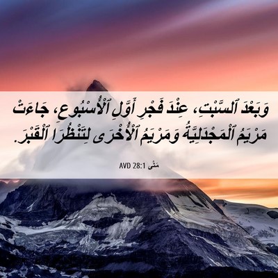 Picture 06 - مَتَّى 28:1 AVD - وَبَعْدَ ٱلسَّبْتِ، - Bible Verse Picture
