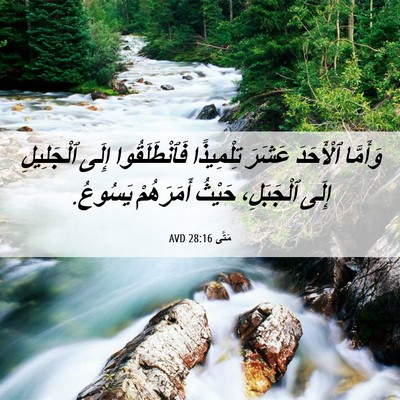 Picture 06 - مَتَّى 28:16 AVD - وَأَمَّا ٱلْأَحَدَ عَشَرَ - Bible Verse Picture