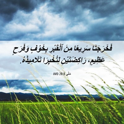 Picture 06 - مَتَّى 28:8 AVD - فَخَرَجَتَا سَرِيعًا مِنَ - Bible Verse Picture