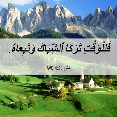 Picture 06 - مَتَّى 4:20 AVD - فَلِلْوَقْتِ تَرَكَا - Bible Verse Picture