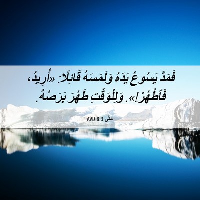 Picture 06 - مَتَّى 8:3 AVD - فَمَدَّ يَسُوعُ يَدَهُ - Bible Verse Picture